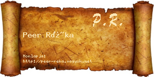 Peer Réka névjegykártya